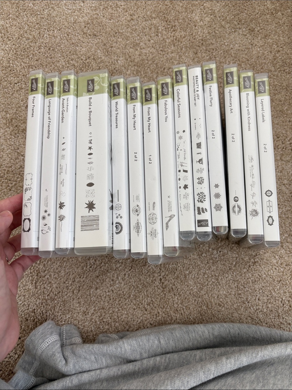 Set of 14 Stampin’ Up Clear-Mount Stamps- Misc